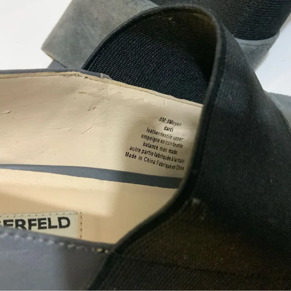 Karl Lagerfeld Moyen Darci Wedges 8 M Black Gray